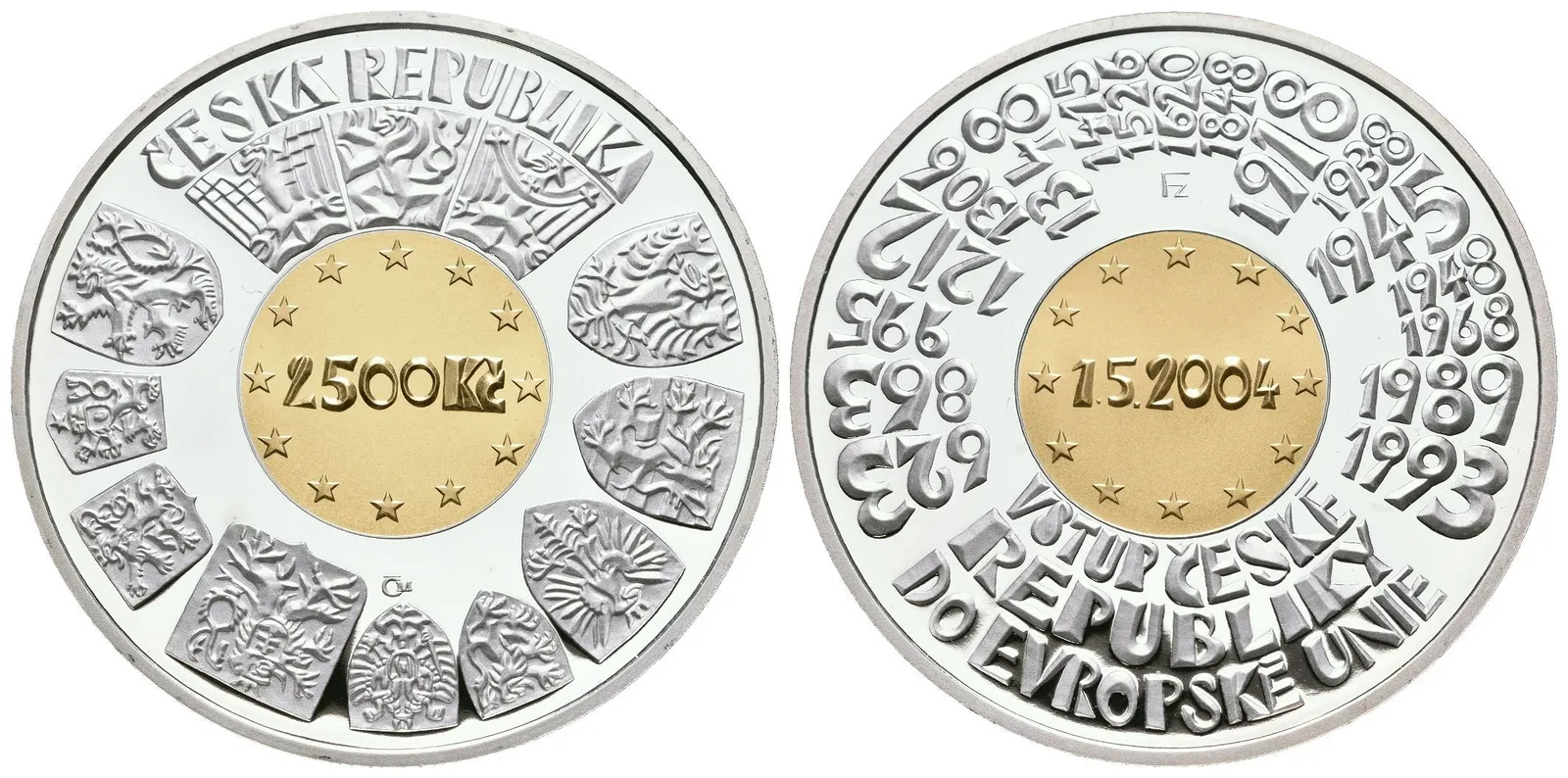 2500 Kč 2004 - Vstup České republiky do EU, bez etue a certifikátu, — 1