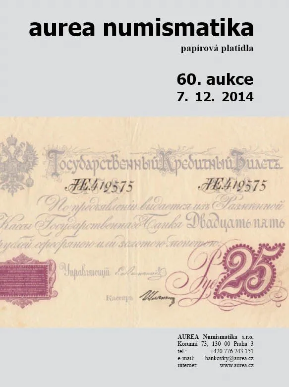 60. Aukce - papírová platidla