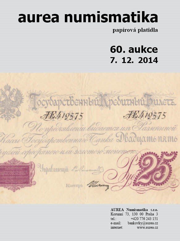 60. Aukce - papírová platidla