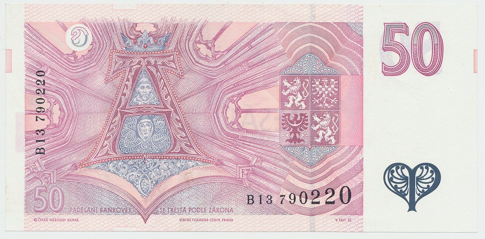 Česká republika, 50 Koruna 1994, série B, Hej.CZ15a