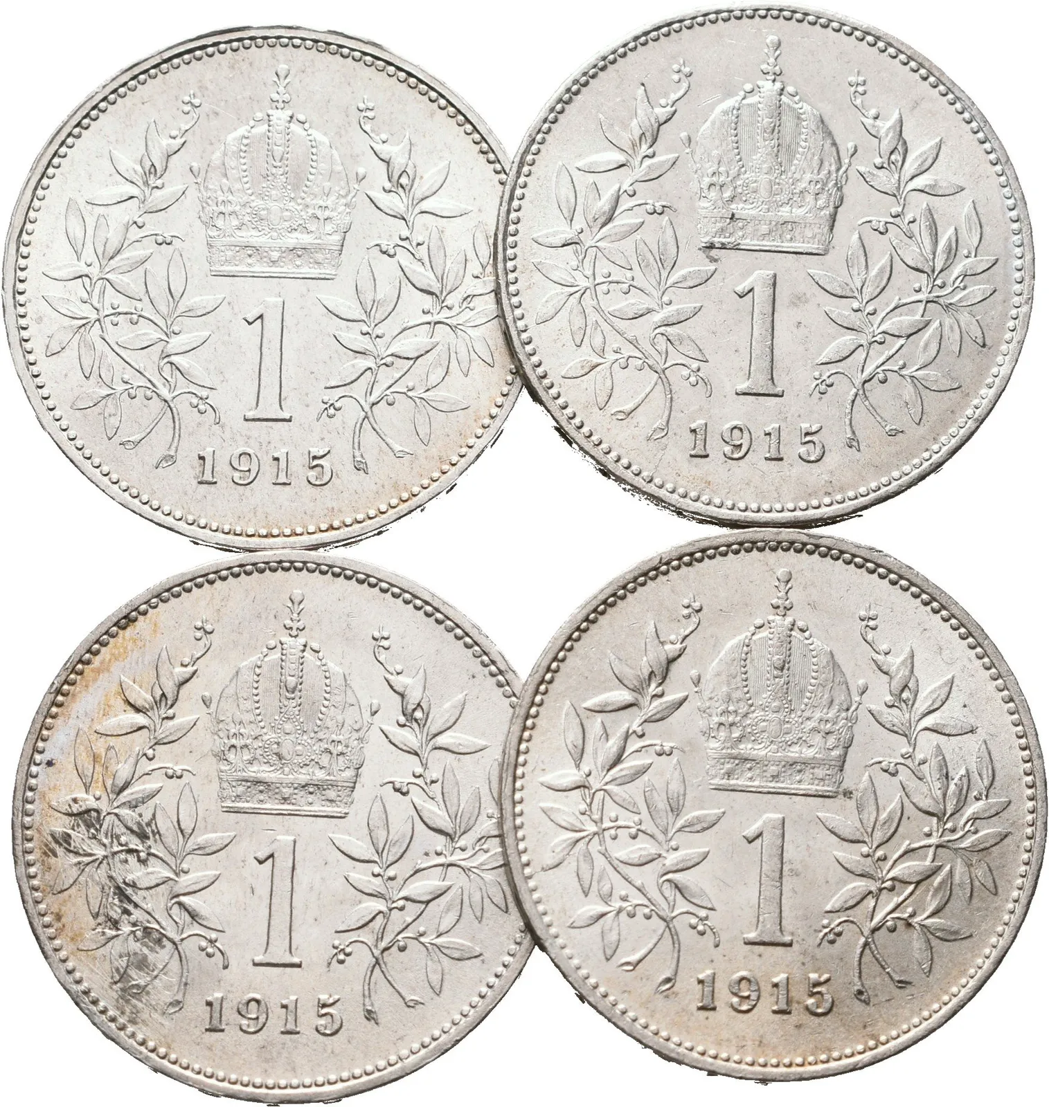 1 Koruna 1915, lot 4 kusů