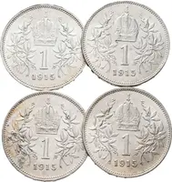 1 Koruna 1915, lot 4 kusů
