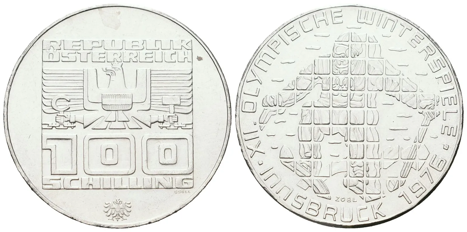Rakousko, 100 Schilling 1976 - ZOH