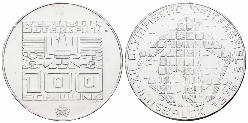 Rakousko, 100 Schilling 1976 - ZOH