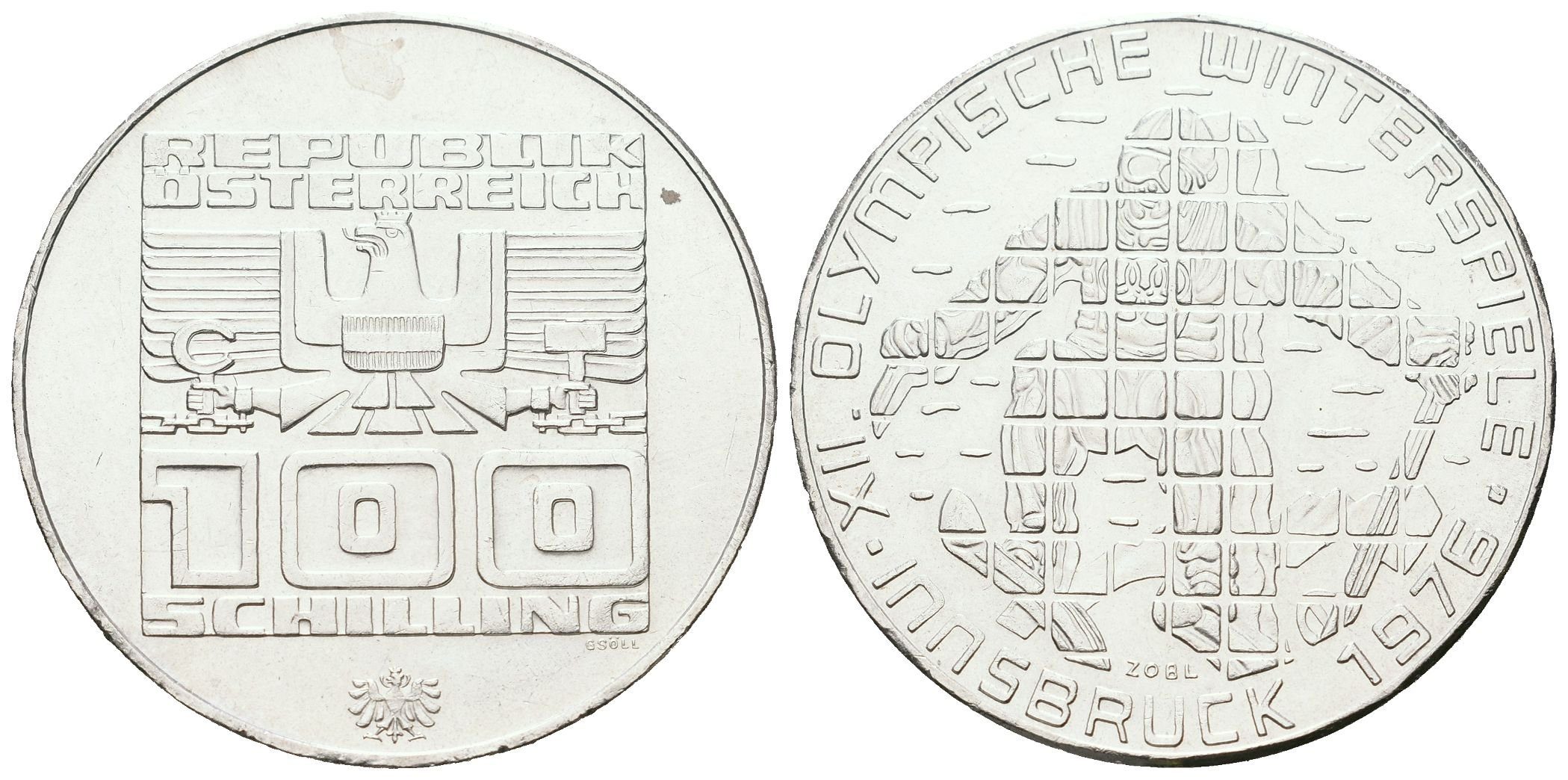 Rakousko, 100 Schilling 1976 - ZOH
