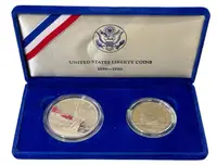 USA, Sada stříbrných mincí Dollar a 1/2 Dollar 1986 PROOF - fotografie 3