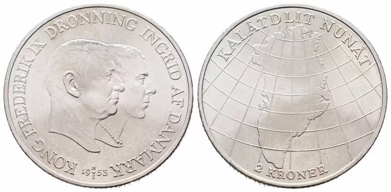 Dánsko, 2 Koruna 1953 - Grónsko