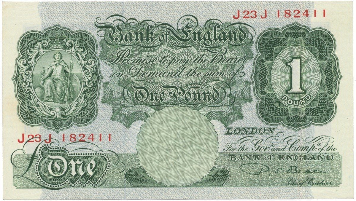 Velká Británie, 1 Pound (1949~1955), Beale, P.369b