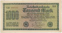 Německo, 1000 Mark 1922, vod. Mäander, hnědé 6-místné číslo, Ro.75i