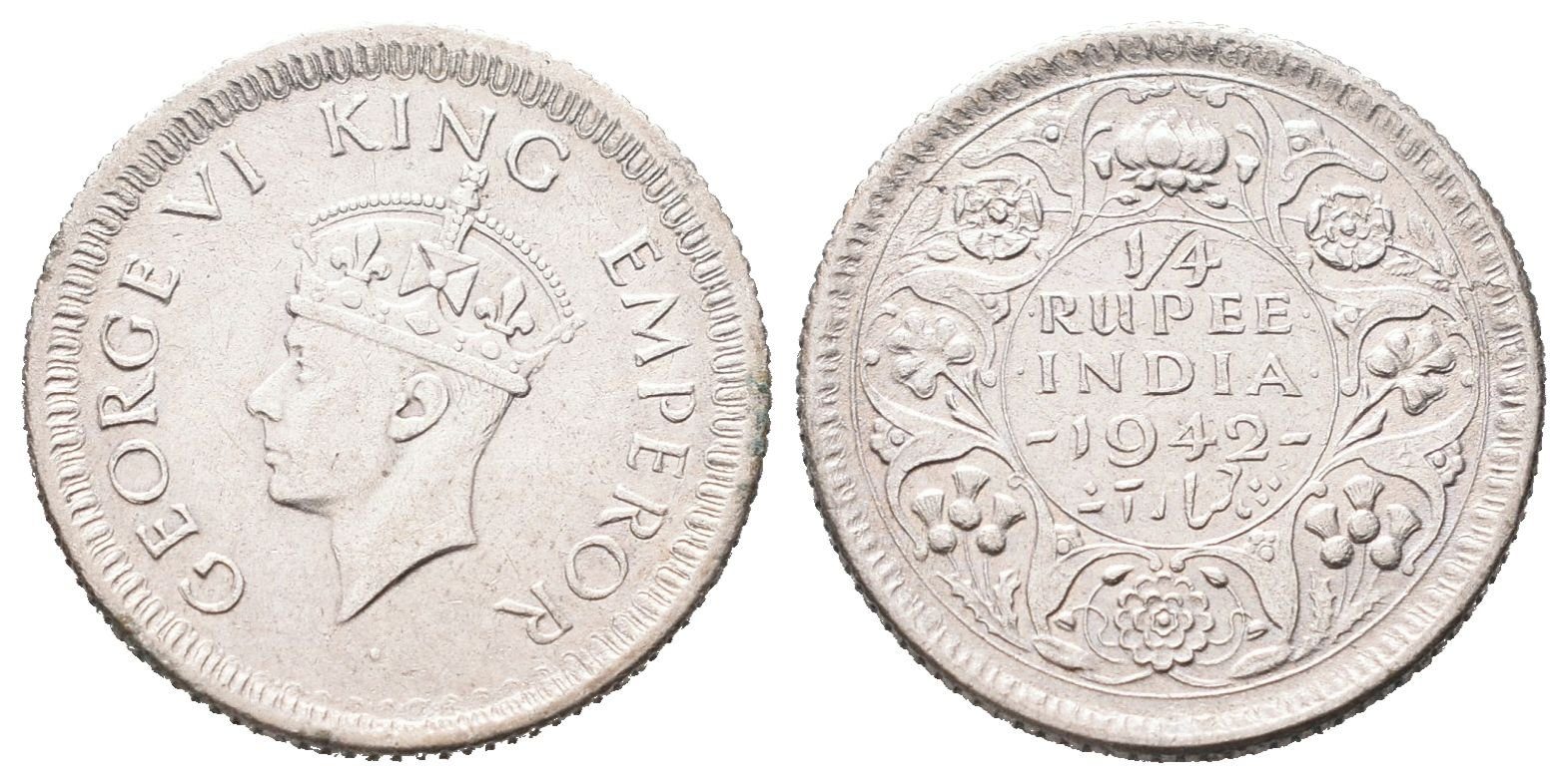 Indie, 1/4 Rupie 1942