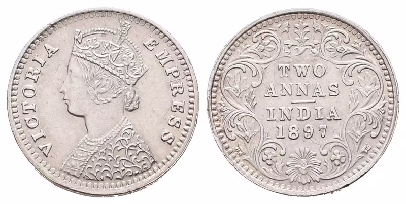 Velká Británie - Indie, 2 Annas 1897