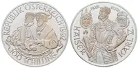 Rakousko, 100 Schilling 1992 - Císař Karel V.