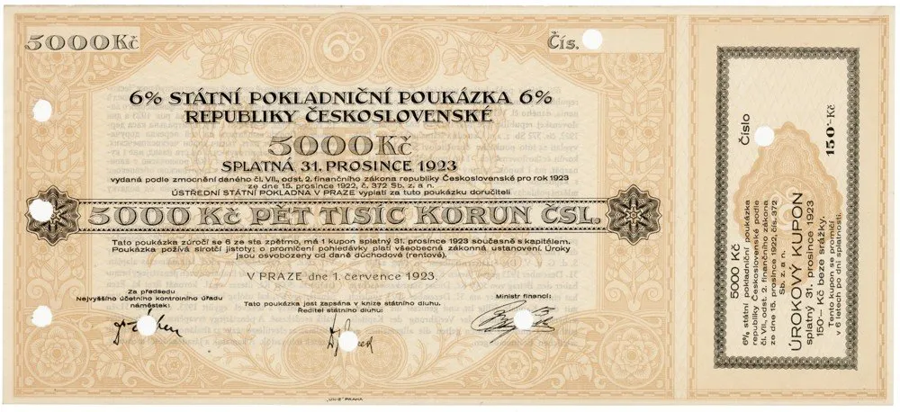 Státní pokladniční poukázky, 1919 - 1939 — 1