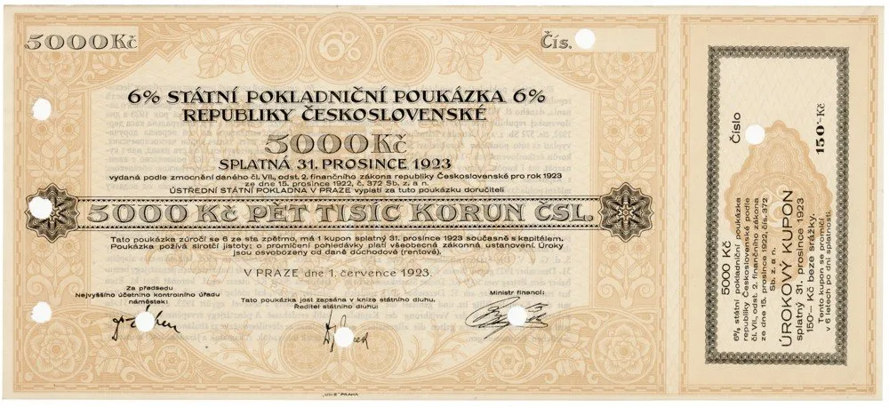 Státní pokladniční poukázky, 1919 - 1939 — 1