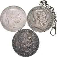 Soubor mincí 5 Koruna 1900 + 2 Zlatník 1878, závěs, oběhové zachovalosti, — 1