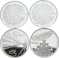 200 Kč 2007 - Jarmila Novotná, 2008 - Viktor Ponrepo a Josef Hlávka, etue, certifikáty_4 ks — 2