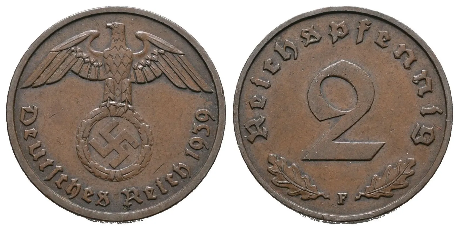 III. říše, 2 Pfennig 1939 F