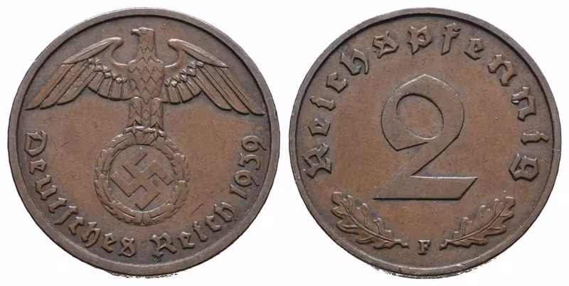 III. říše, 2 Pfennig 1939 F