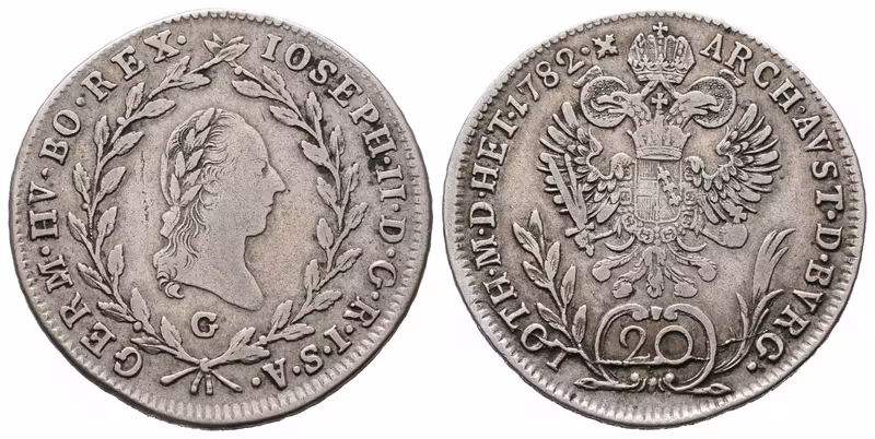 Josef II., 20 Krejcar 1782 G, Nagybánya