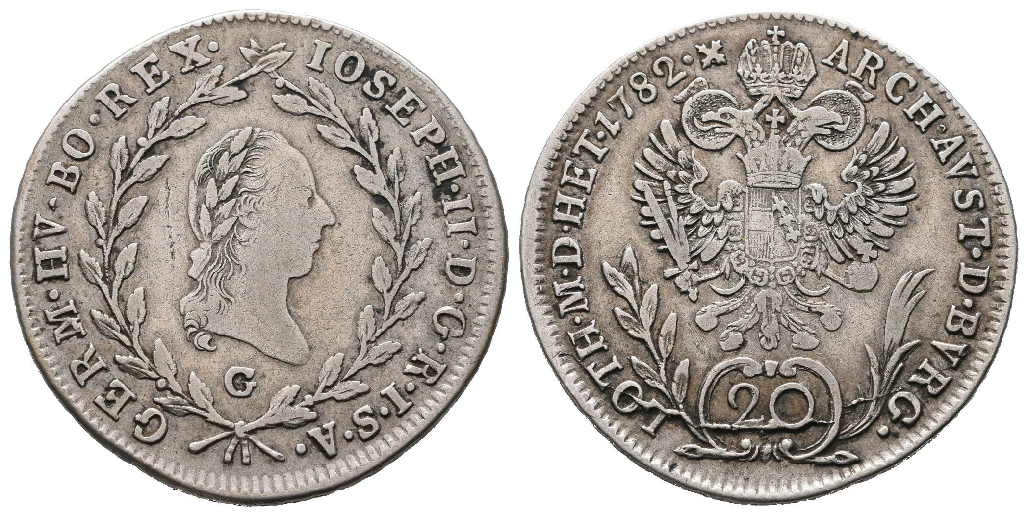 Josef II., 20 Krejcar 1782 G, Nagybánya