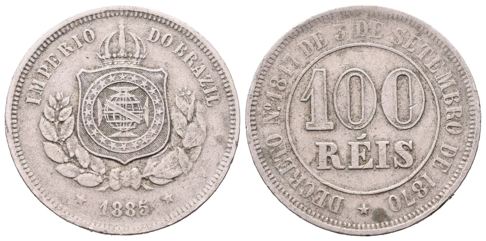 Brazílie, 100 Reis 1885