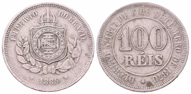 Brazílie, 100 Reis 1885