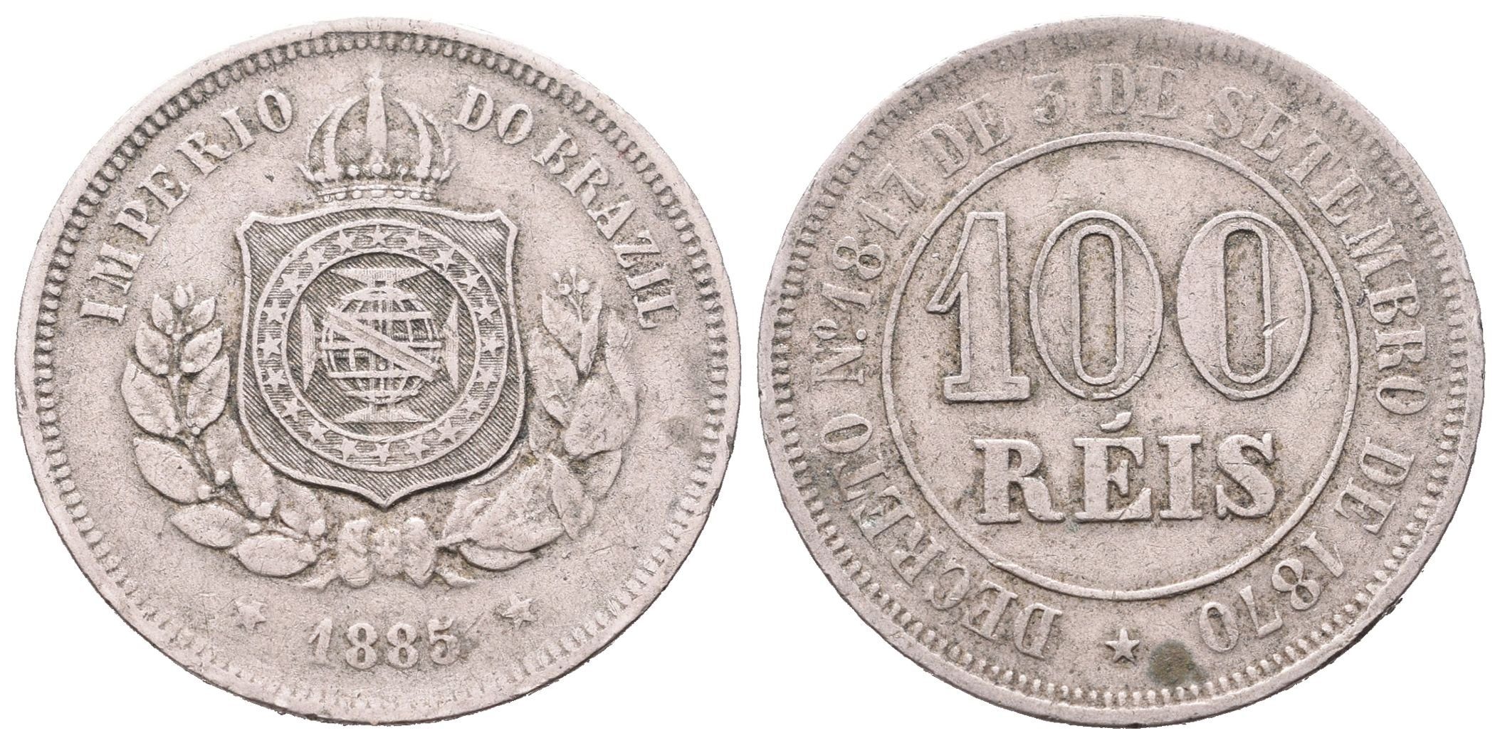Brazílie, 100 Reis 1885