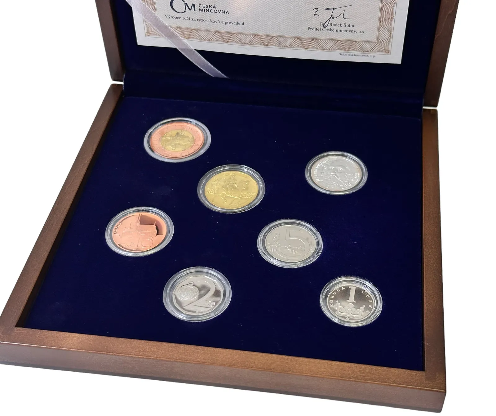 Ročníková sada mincí 2014 - PROOF, dřevo
