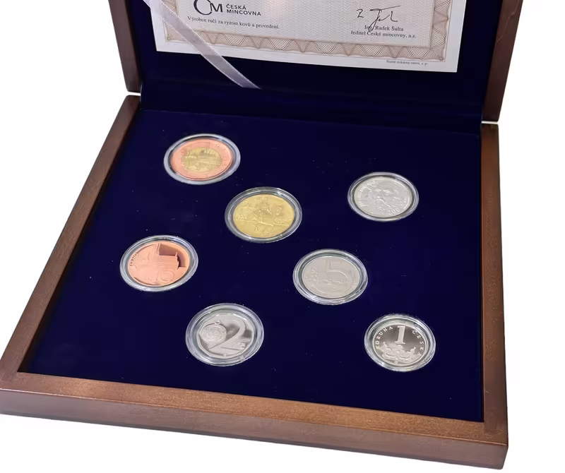 Ročníková sada mincí 2014 - PROOF, dřevo
