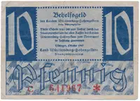 Německo - francouzská okupační zóna, Württemberg, 10 Pfennig 1947, Ros.215b