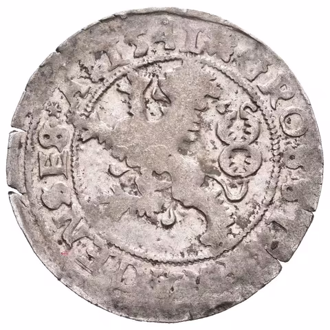 Pražský groš 1541, Kutná Hora, Chv.-, Hal.71, pěkný Rv., patina, Av. deformovaný
