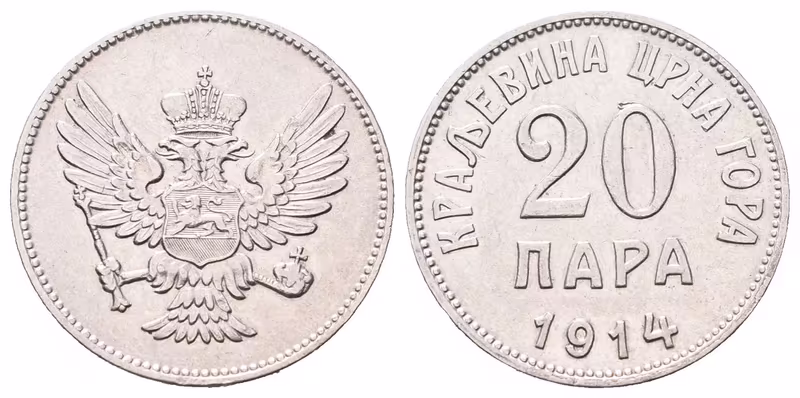 Černá Hora, 20 Para 1914