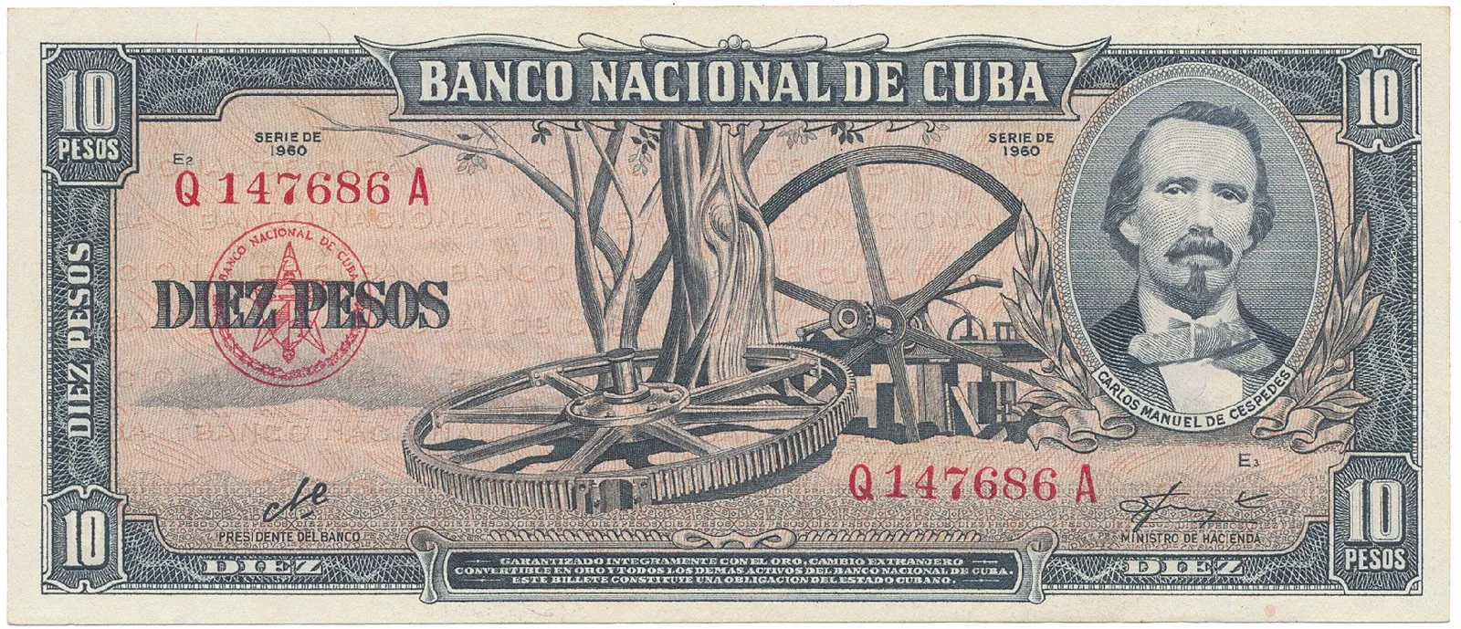 Kuba, 10 Pesos 1960, podpis „Che", P.88c