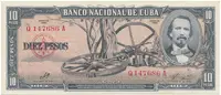Kuba, 10 Pesos 1960, podpis „Che", P.88c