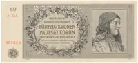 50 Koruna 1944, SPECIMEN, Hej.42a.S1