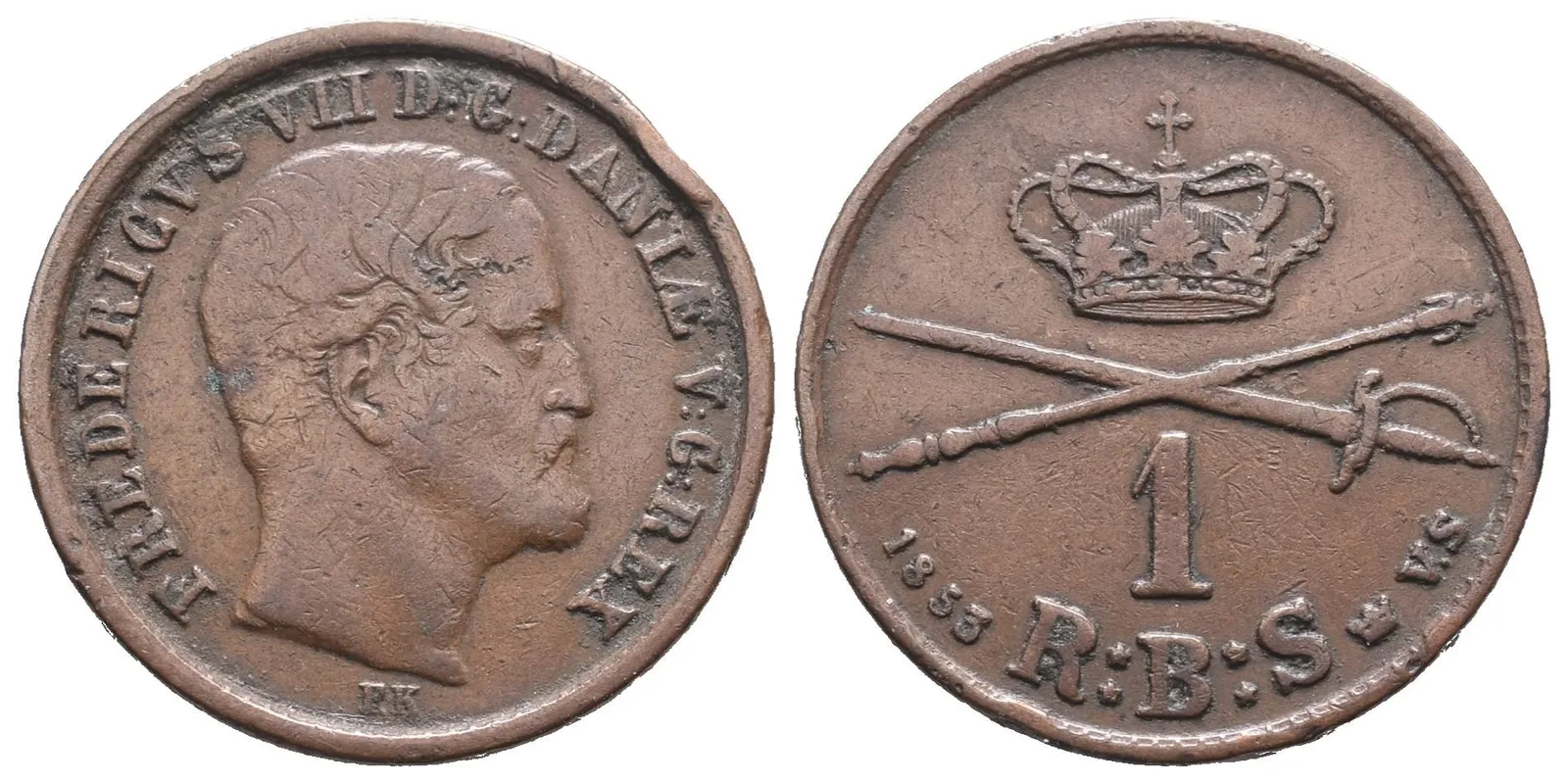 Dánsko, 1 Šilink 1853