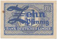 Německo - NSR, 10 Pfennig (1948), chybotisk v ornamentu, Ros.251b
