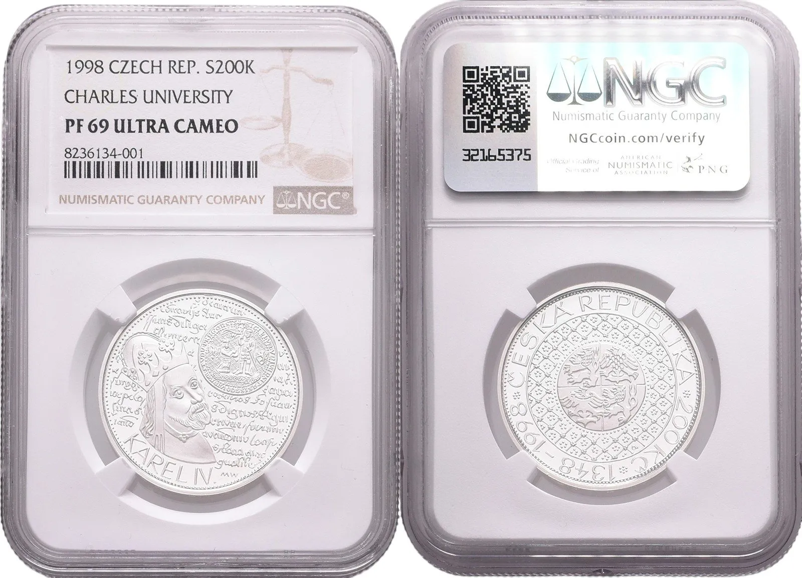 200 Kč 1998 - Universita Karlova, PROOF