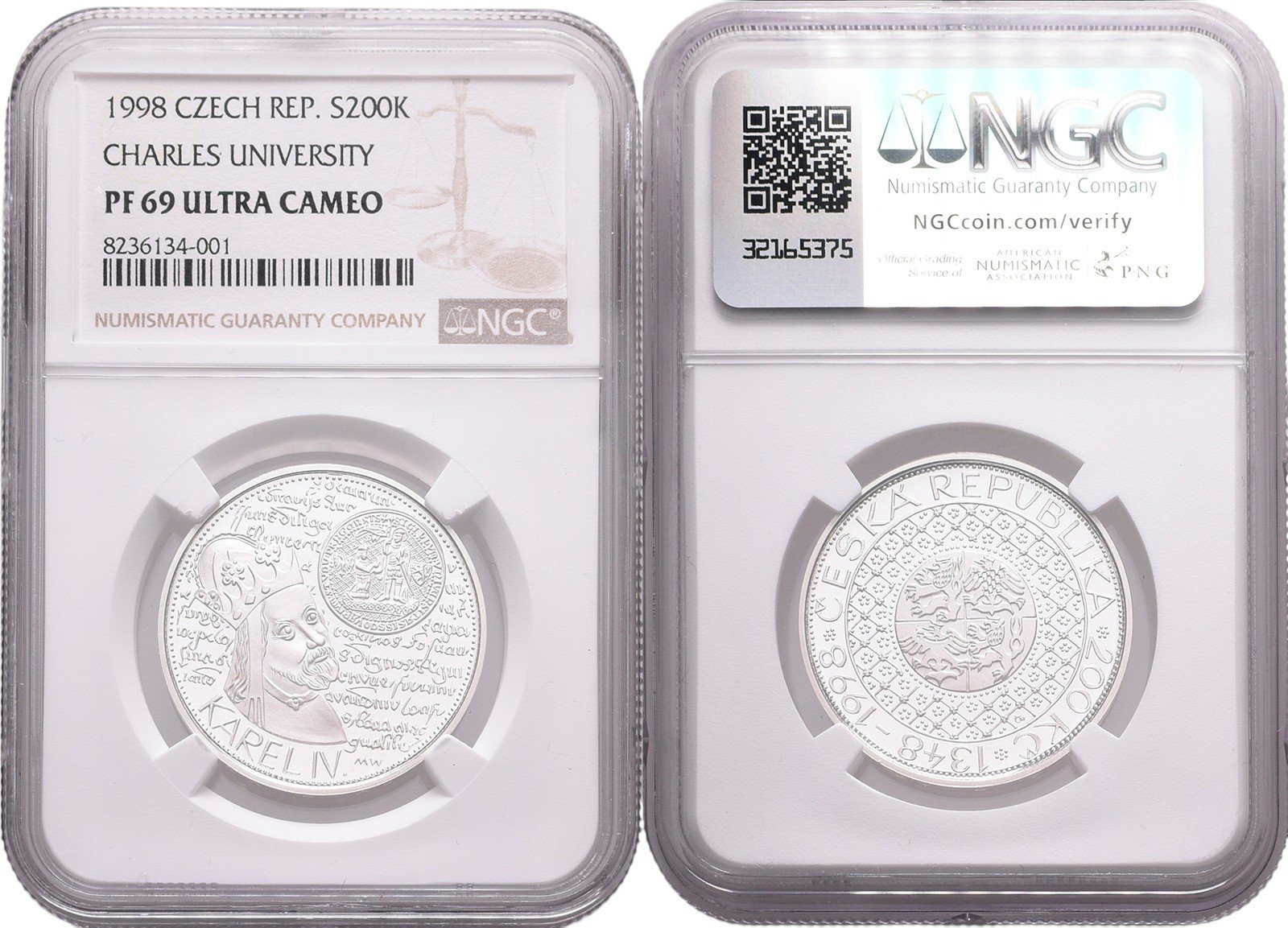 200 Kč 1998 - Universita Karlova, PROOF