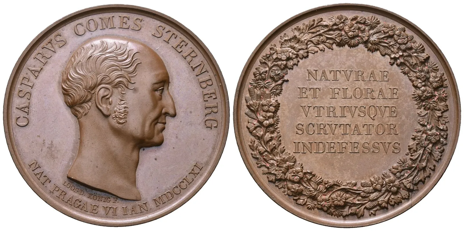 AE Medaile 1861 (Loos, König) - K založení Vlasteneckého musea v Praze. — 1