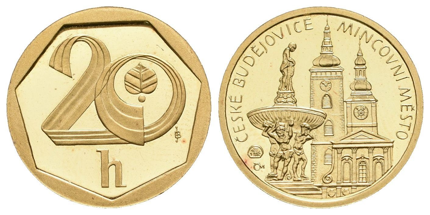 Medaile 2001 - Motiv 20 Haléře - Mincovní město České Budějovice