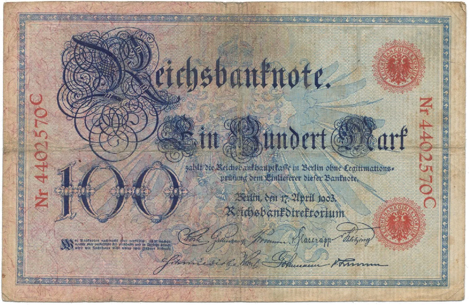 Německo, 100 Mark 1903, Ro.20