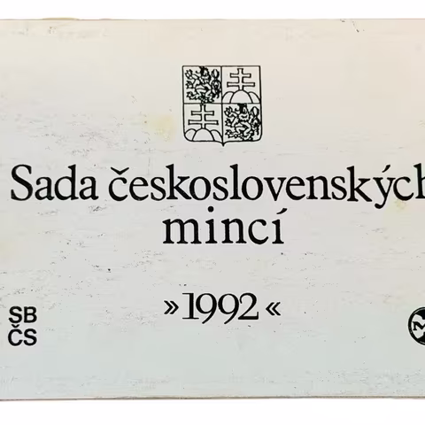 Sada oběžných mincí 1992 (Rašín), patina, opotřebovaný přebal_9 ks