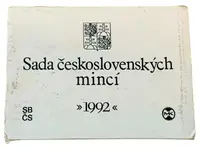 Sada oběžných mincí 1992 (Rašín), patina, opotřebovaný přebal_9 ks — 1