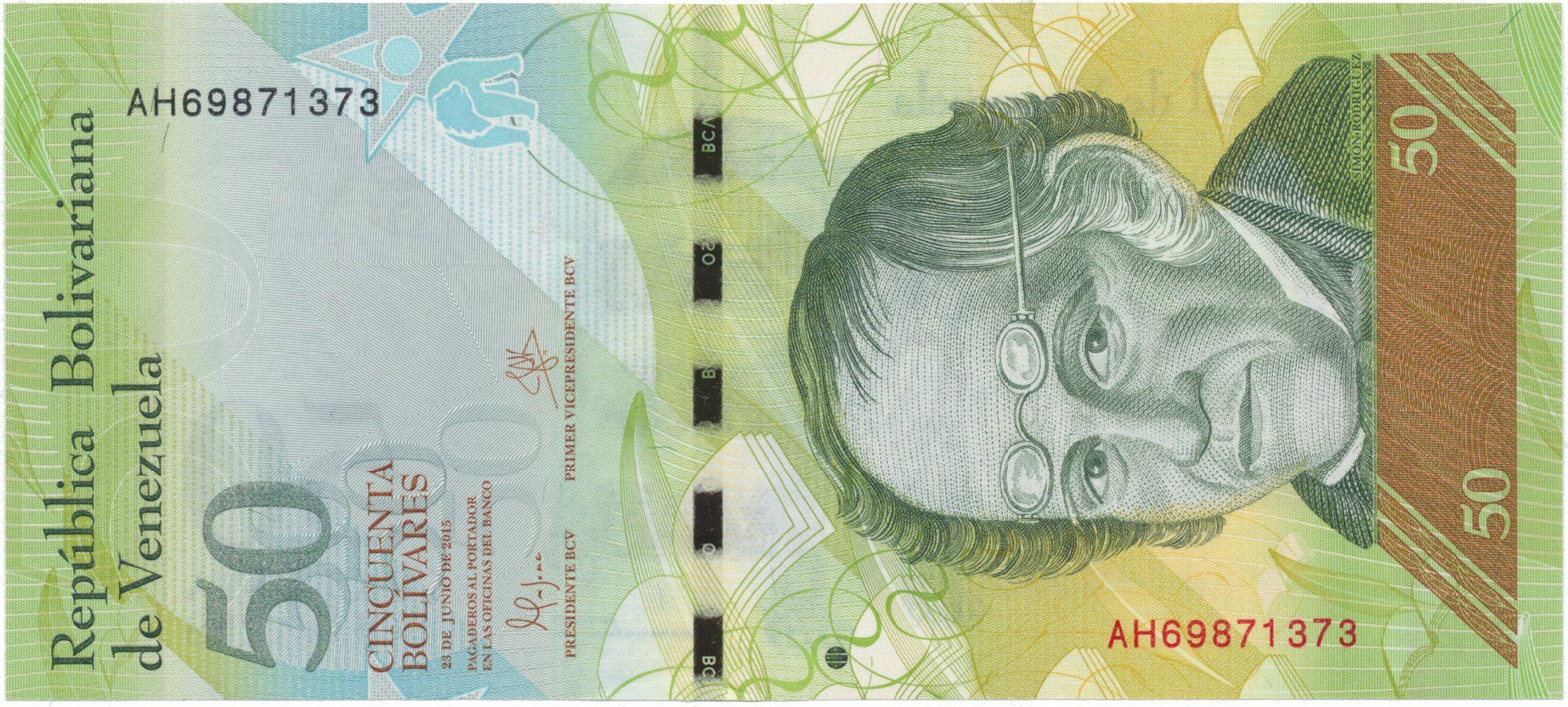 Venezuela, 50 Bolivares 2015, P.92j