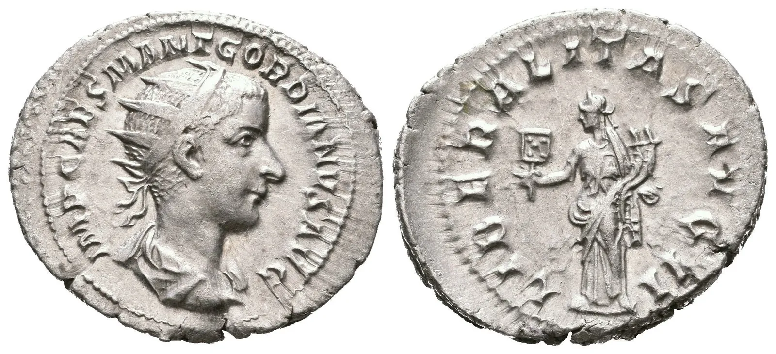 Antoninian, 240, Rv: LIBERALITAS AVG II, stojící Liberalitas čelně drží abacus — 1