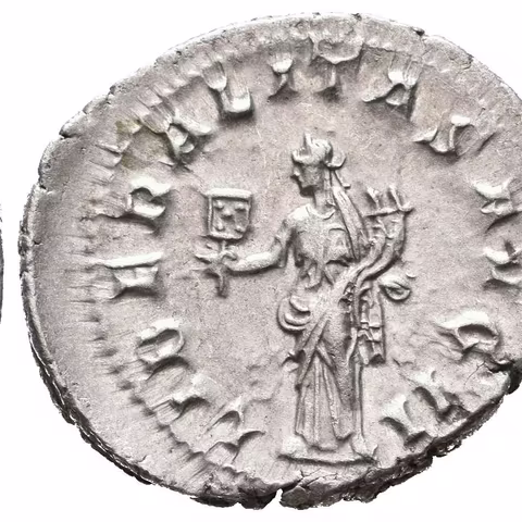 Antoninian, 240, Rv: LIBERALITAS AVG II, stojící Liberalitas čelně drží abacus