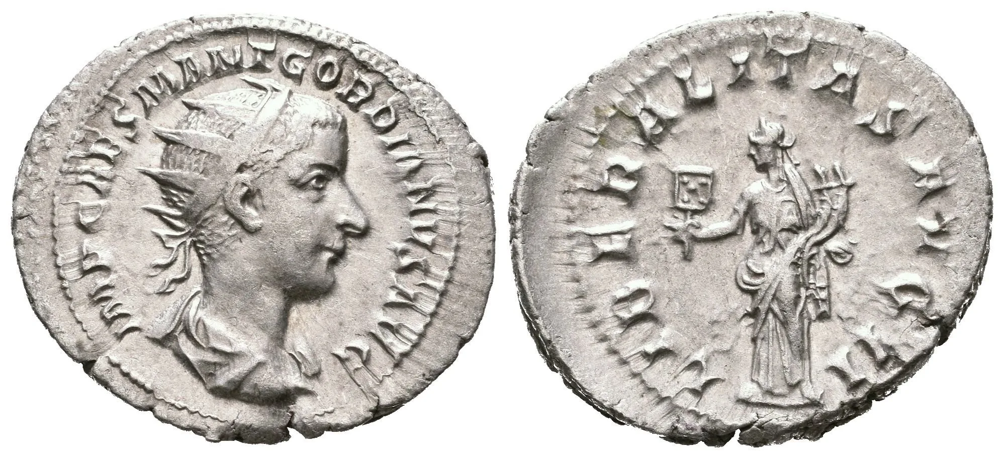 Antoninian, 240, Rv: LIBERALITAS AVG II, stojící Liberalitas čelně drží abacus — 1