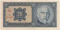 Československo, 20 Koruna 1926, tisk TB NBČS, Hej.21c2