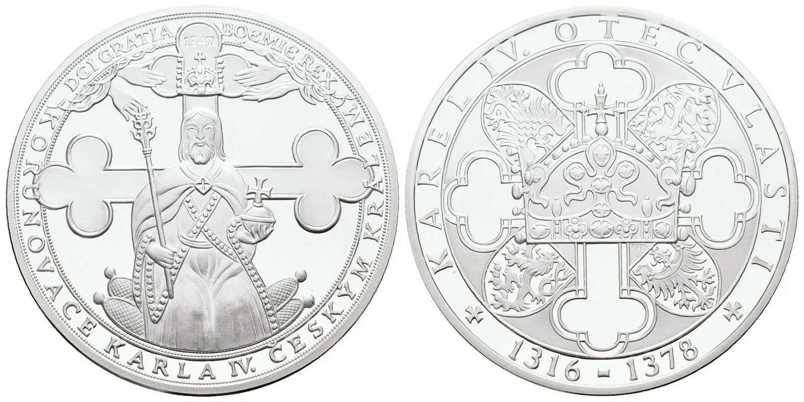 Stříbrná investiční medaile - Korunovace českým králem - Ag 24,5 g - 999/1000 + Certifikát